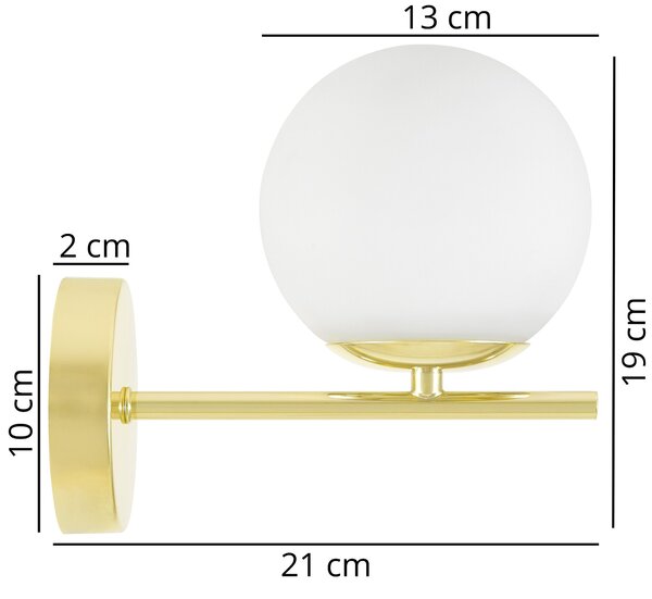 LAMPA ŚCIENNA KINKIET NOWOCZESNY KLASYCZNY ZŁOTY LEDO W1