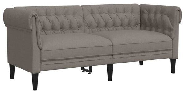 Sofa chesterfield, dwuosobowa, kolor taupe, obita tkaninÄ