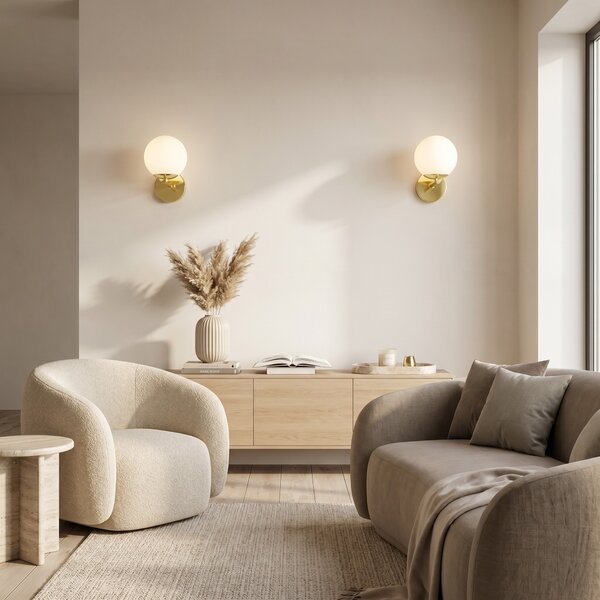 LAMPA ŚCIENNA KINKIET NOWOCZESNY KLASYCZNY ZŁOTY LEDO W1