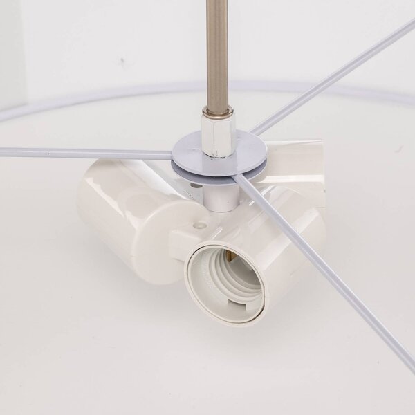 Lampa wisząca Sebatin Lindby, możliwość ściemniania, biały / opal, salon / jadalnia, tkanina / materiał / jedwab, nowoczesny