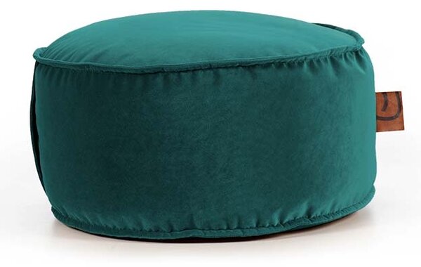 Podnóżek DOT XL AllureVelvet – aksamitny podnóżek do puf turkusowy
