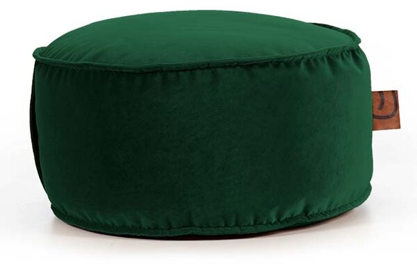 Podnóżek DOT XL AllureVelvet – aksamitny podnóżek do puf zielony butelkowy