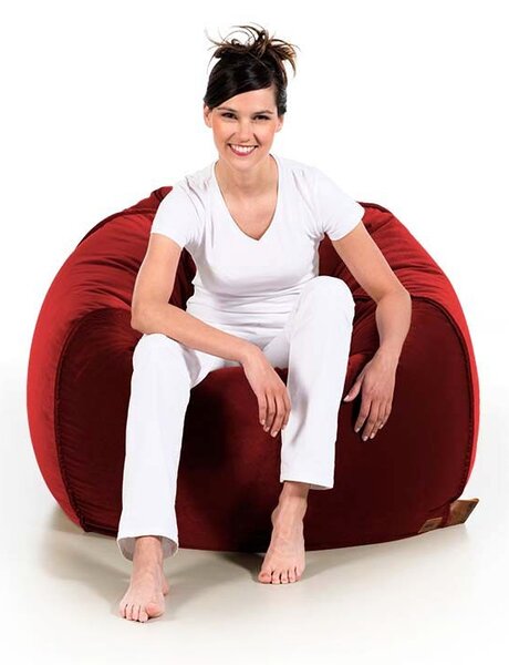 Pufa Baloon AllureVelvet – aksamitna pufa sako premium czerwony