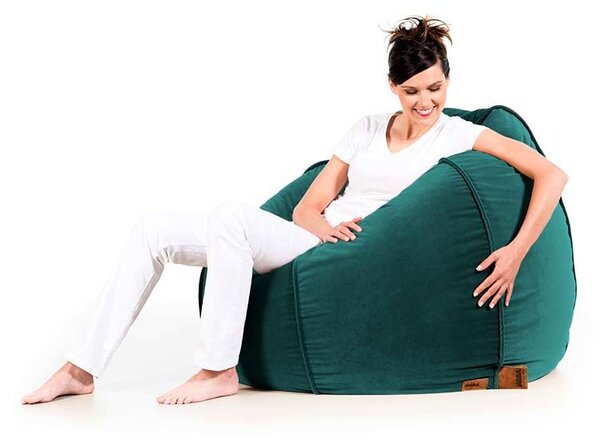 Pufa Baloon AllureVelvet – aksamitna pufa sako premium turkusowy