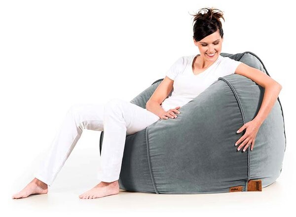 Pufa Baloon AllureVelvet – aksamitna pufa sako premium szary