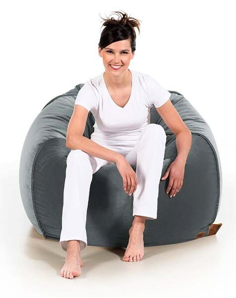Pufa Baloon AllureVelvet – aksamitna pufa sako premium szary