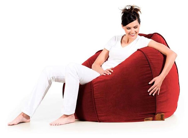Pufa Baloon AllureVelvet – aksamitna pufa sako premium czerwony