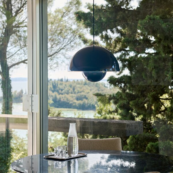 Lampa Wisząca &Tradition, Flowerpot VP7, ściemnialny, niebieski, salon, metal, design