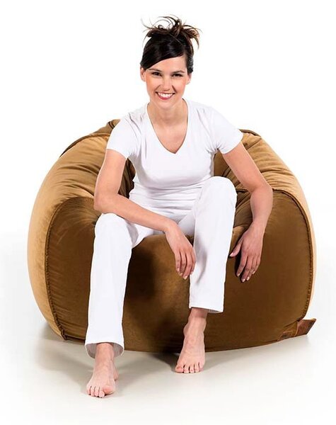 Pufa Baloon AllureVelvet – aksamitna pufa sako premium złoty