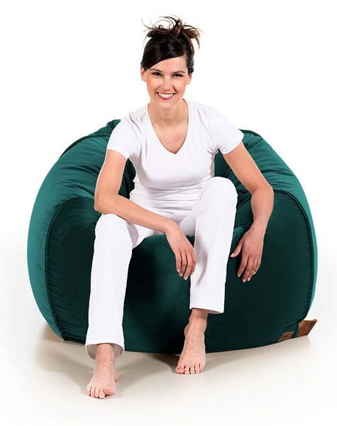 Pufa Baloon AllureVelvet – aksamitna pufa sako premium turkusowy