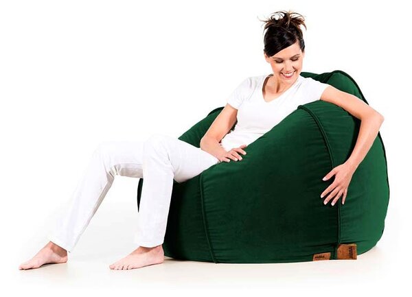 Pufa Baloon AllureVelvet – aksamitna pufa sako premium zielony butelkowy