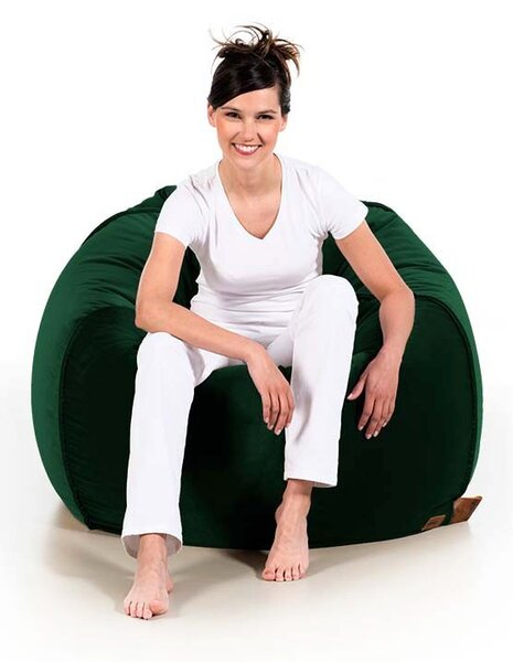 Pufa Baloon AllureVelvet – aksamitna pufa sako premium zielony butelkowy