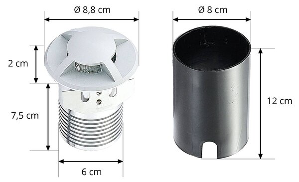 Lucande Oprawa wpuszczana podłogowa Milara, 4 punkty świetlne, GU10 Milara Lucande, możliwość ściemniania, aluminiowy / szary / cynkowy, aluminium, nowoczesny