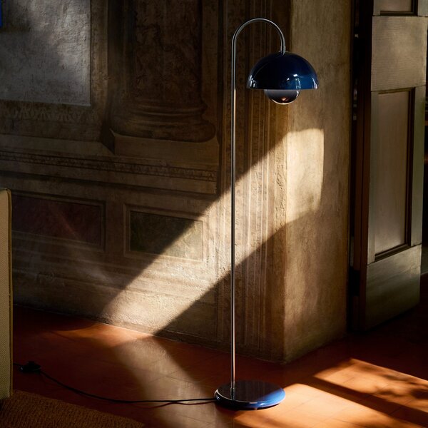 Lampa Podłogowa &Tradition, Flowerpot VP12, niebieski, salon, metal, design