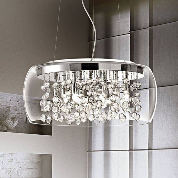 Ideallux Lampa wisząca designerska Audi 80, możliwość ściemniania, przezroczysty / transparentny, salon / jadalnia, szkło, design