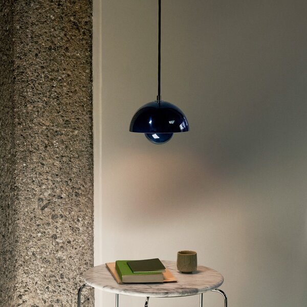 Lampa Wisząca &Tradition, Flowerpot VP10, ściemnialny, niebieski, salon, metal, design