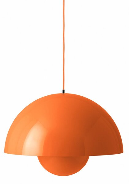 Lampa Wisząca &Tradition, Flowerpot VP2, ściemnialny, pomarańczowy, salon, aluminium, design
