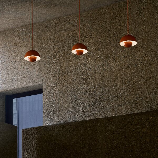 Lampa Wisząca &Tradition, Flowerpot VP1, ściemnialny, pomarańczowy, salon, metal, design