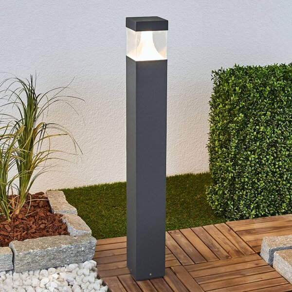 Słupek oświetleniowy LED Egon Lucande, czarny, aluminium, nowoczesny