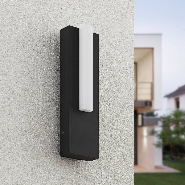 Kinkiet zewnętrzny LED Virgalia Lucande, czarny, aluminium, nowoczesny