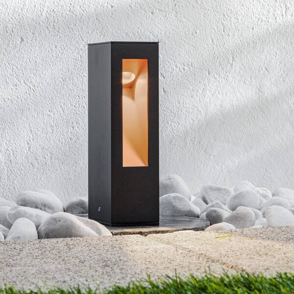 Lampa ogrodowa stojąca JENKE Lucande, czarny, aluminium, nowoczesny