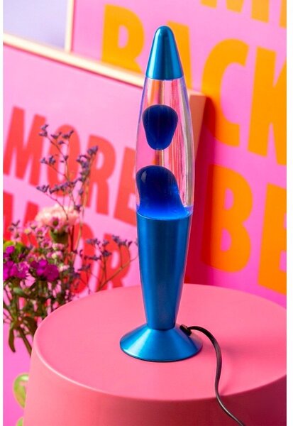 Niebieska szklana lampa lawa (wysokość 35,5 cm) Funky Rocket Lava – Leitmotiv