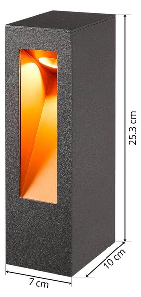 Lampa ogrodowa stojąca JENKE Lucande, czarny, aluminium, nowoczesny