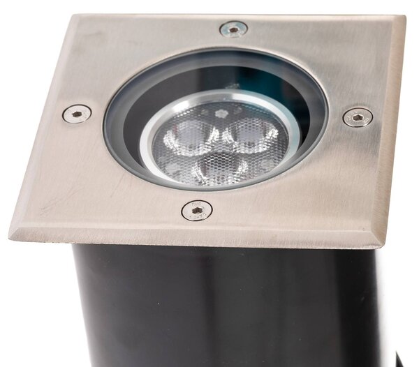 Oprawa wpuszczana podłogowa LED Lucande Jos, kątowa, obrotowa, IP67 JOS, aluminiowy / szary / cynkowy, aluminium, nowoczesny