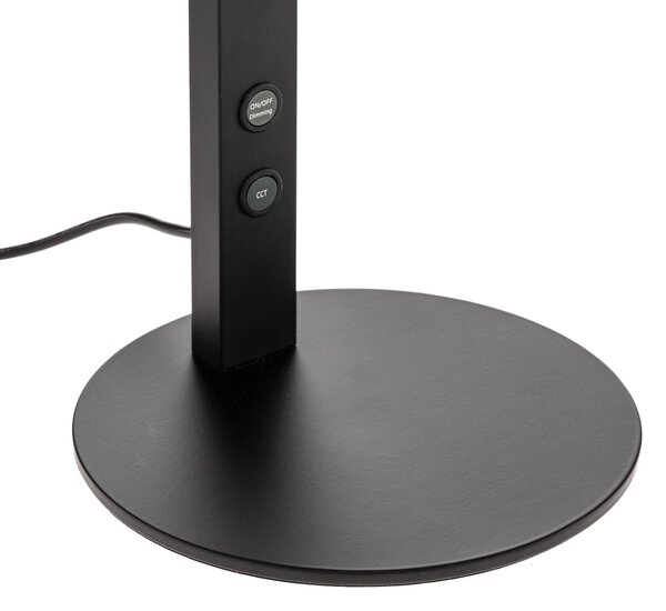 Fabas Luce Lampa biurkowa LED Ideal, możliwość ściemniania, czarny, biuro, aluminium, nowoczesny
