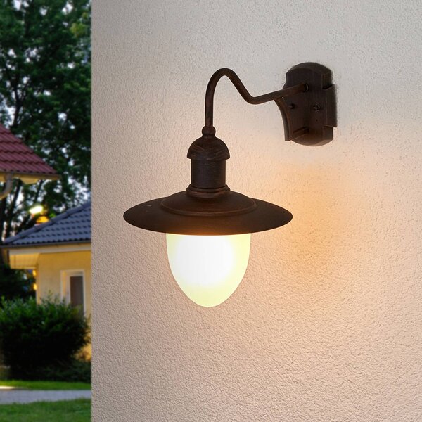 Lucide Kinkiet zewnętrzny Aruba, możliwość ściemniania, brązowy / rdzawy, metal, dworkowy / rustykalny