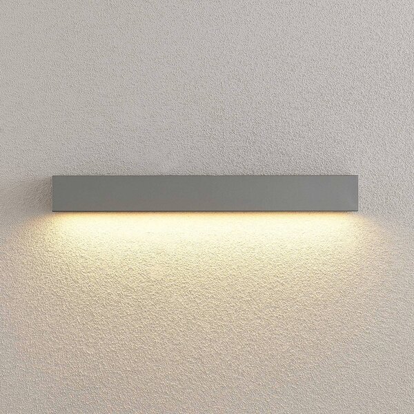 Kinkiet zewnętrzny LED Lengo Lucande, aluminiowy / szary / cynkowy, aluminium, nowoczesny