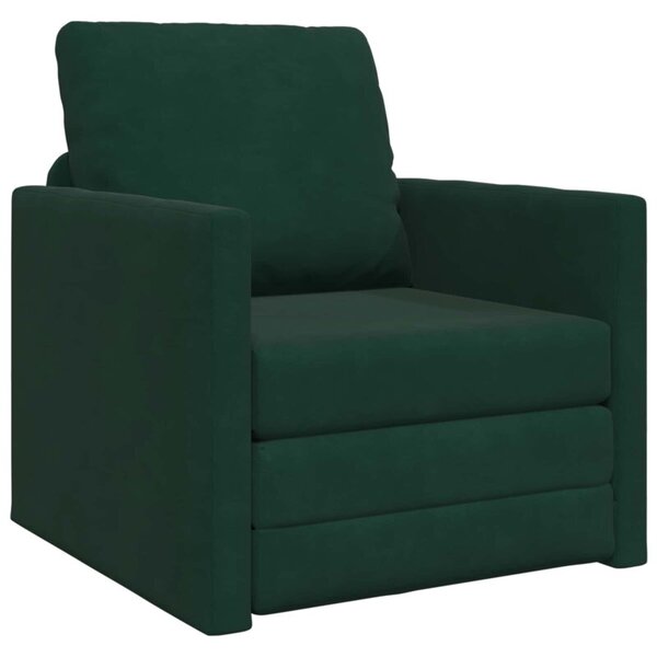 Sofa bed ciemna zieleÅ 74 x 77 x 81 cm aksamit