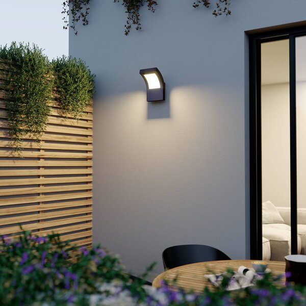 Kinkiet zewnętrzny LED Advik Arcchio, czarny, aluminium, nowoczesny