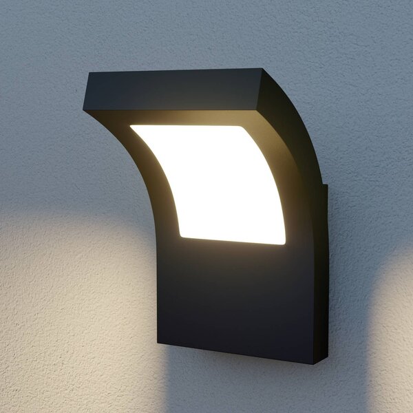Kinkiet zewnętrzny LED Advik Arcchio, czarny, aluminium, nowoczesny