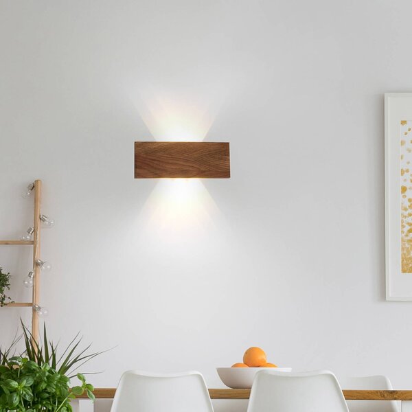 Paul Neuhaus Kinkiet Palma, ciemne drewno, salon / jadalnia, drewno, nowoczesny