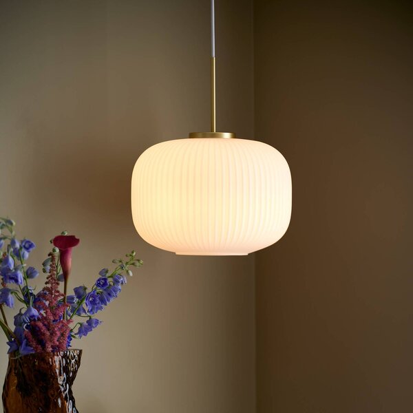 Nordlux Lampa wisząca szklana Milford, możliwość ściemniania, biały / opal, salon / jadalnia, szkło
