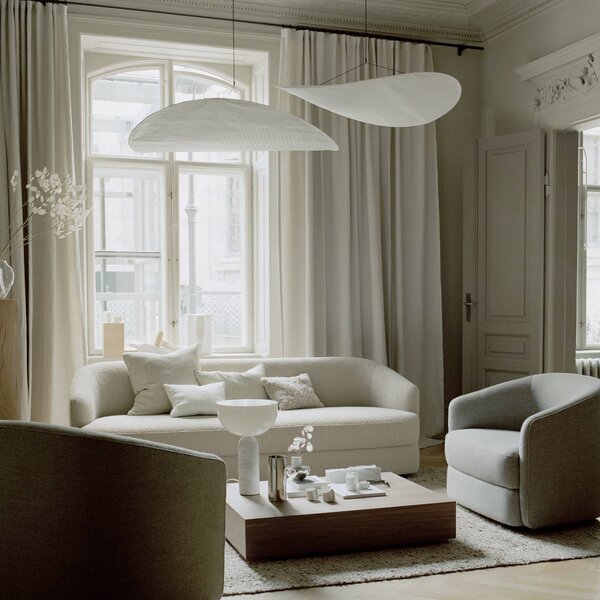 New Works Lampa wisząca designerska Tense, możliwość ściemniania, biały / opal, kuchnia, tworzywo sztuczne, design