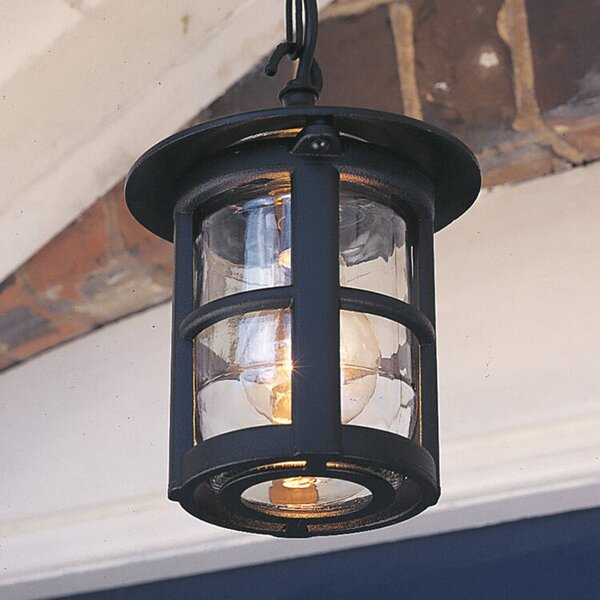 Elstead Lampa wisząca zewnętrzna Hereford, czarna/przezroczysta, IP43 Hereford, czarny, aluminium, nowoczesny
