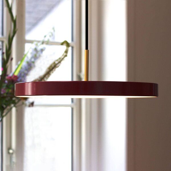UMAGE Lampa wisząca Asteria medium, możliwość ściemniania, czerwony, salon / jadalnia, aluminium, design