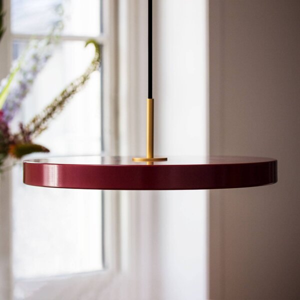 UMAGE Lampa wisząca Asteria medium, możliwość ściemniania, czerwony, salon / jadalnia, aluminium, design