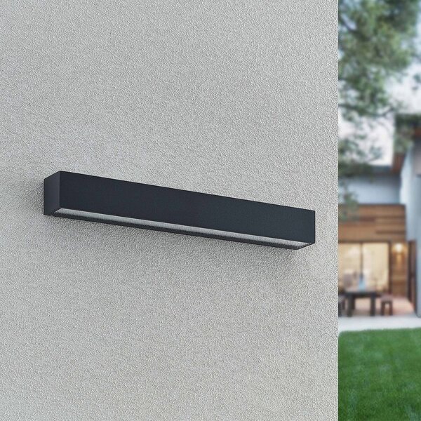 Kinkiet zewnętrzny LED Lengo Arcchio, czarny, aluminium, nowoczesny
