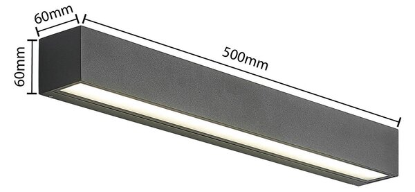 Kinkiet zewnętrzny LED Lengo Arcchio, czarny, aluminium, nowoczesny