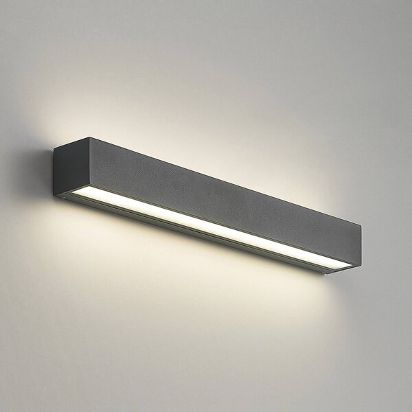 Kinkiet zewnętrzny LED Lengo Arcchio, czarny, aluminium, nowoczesny