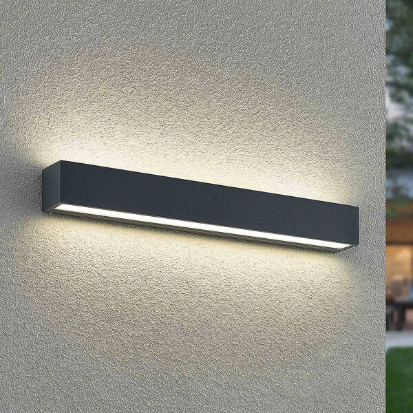 Kinkiet zewnętrzny LED Lengo Arcchio, czarny, aluminium, nowoczesny