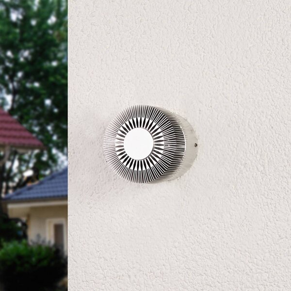 Kinkiet zewnętrzny LED Lennias Lucande, aluminiowy / szary / cynkowy, łazienka, aluminium, nowoczesny