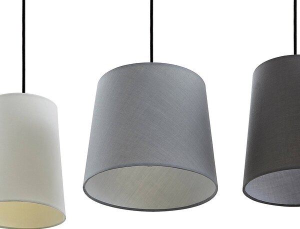 Lampa wisząca Hinai Lindby, możliwość ściemniania, biały / opal, salon / jadalnia, tkanina / materiał / jedwab, skandynawski