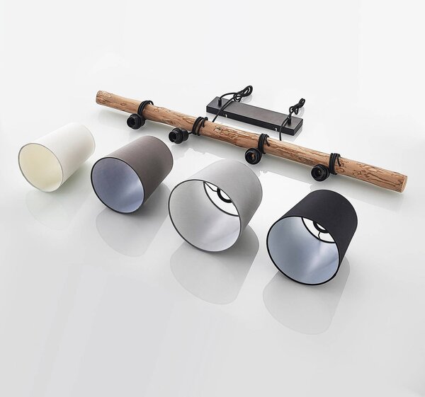 Lampa wisząca Hinai Lindby, możliwość ściemniania, biały / opal, salon / jadalnia, tkanina / materiał / jedwab, skandynawski