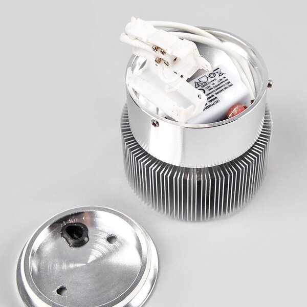 Kinkiet zewnętrzny LED Lennias Lucande, aluminiowy / szary / cynkowy, łazienka, aluminium, nowoczesny
