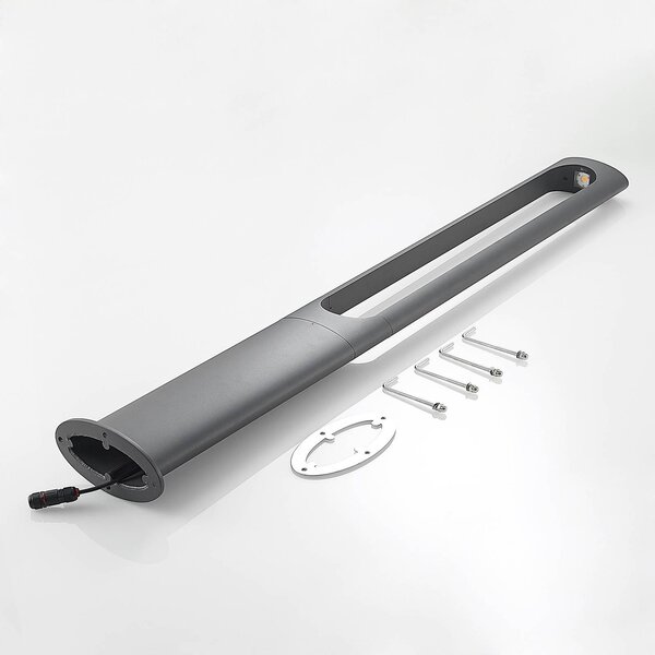 Lucande Dovino latarnia ogrodowa LED, 150 cm, czarny, aluminium, nowoczesny