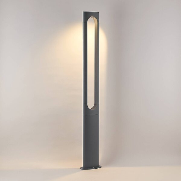 Lucande Dovino latarnia ogrodowa LED, 150 cm, czarny, aluminium, nowoczesny